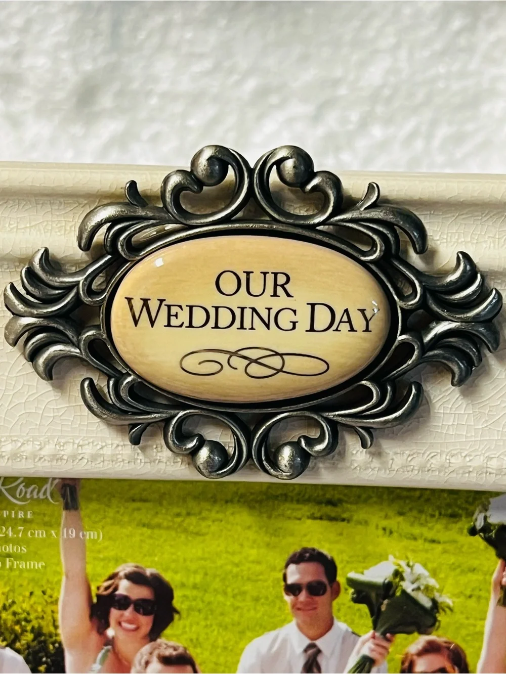 Grasslands Road Our Wedding Day Ceramic Frame - 4x6 Tabletop/Wall Decor